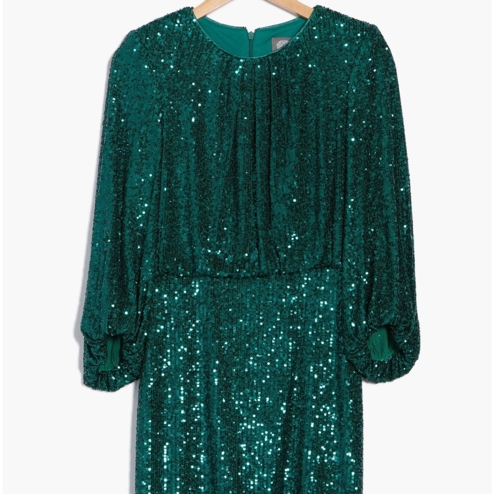 NWT Vince Camuto Green Sequin Mini Dress - Picture 3 of 5